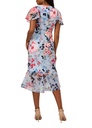 Vestido midi floral traslapado