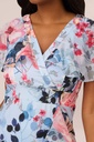 Vestido midi floral traslapado