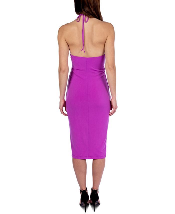 Vestido midi con cuello halter