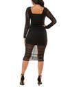 Vestido midi fruncido de gasa