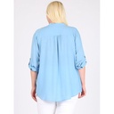 Blusa de chiffon con bolsillos