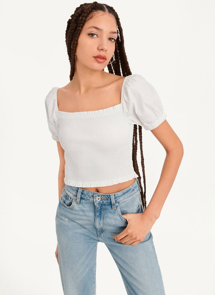 Blusa de diseño fruncido