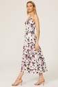Vestido midi de satén floral