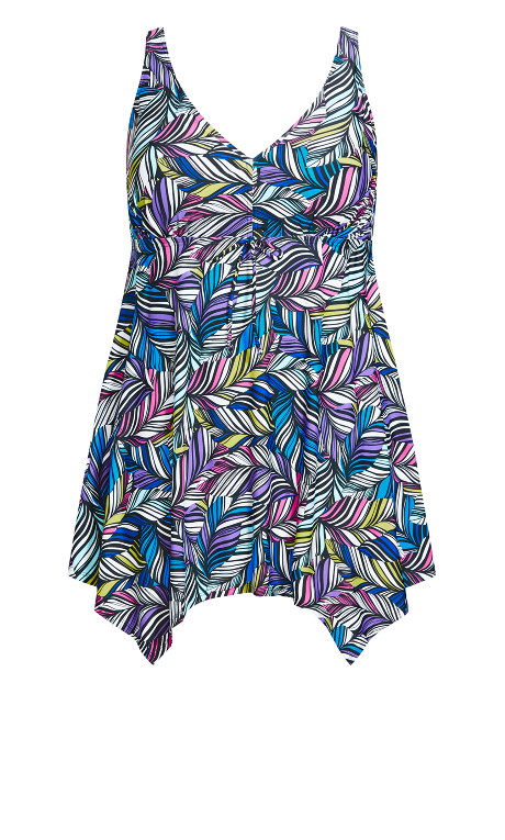 Vestido de baño con estampado de plumas