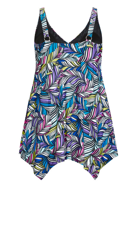 Vestido de baño con estampado de plumas