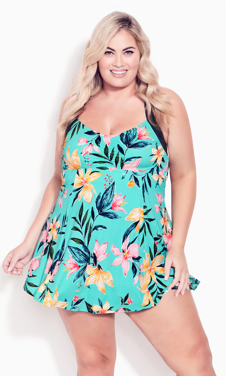 Vestido de baño halter Tropical