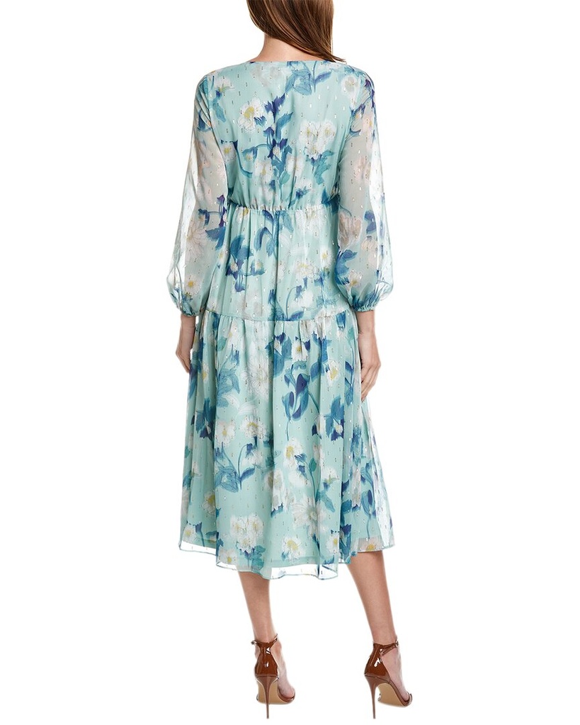 Vestido floral con lunares metalicos