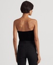 Blusa strapless de terciopelo