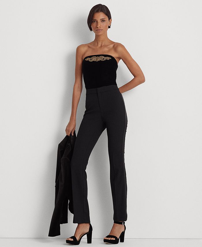 Blusa strapless de terciopelo
