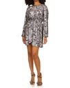 Vestido mini de crepé metalizado