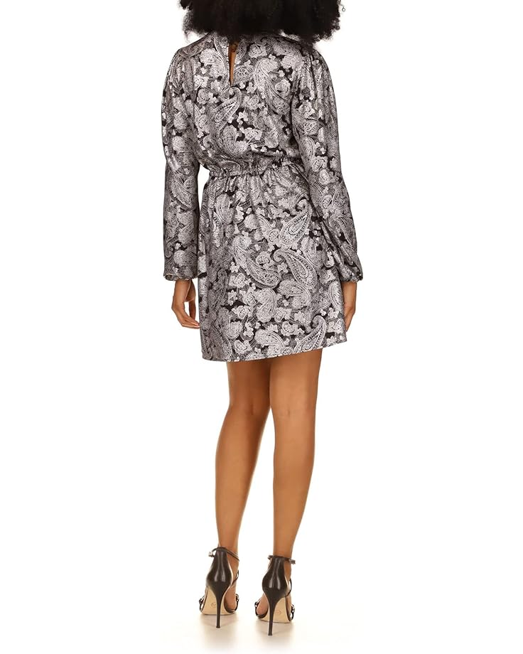 Vestido mini de crepé metalizado
