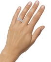 Anillo solitario y argolla con circonita cúbica en placa de plata fina