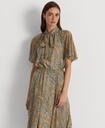 Vestido paisley crinkle Georgette