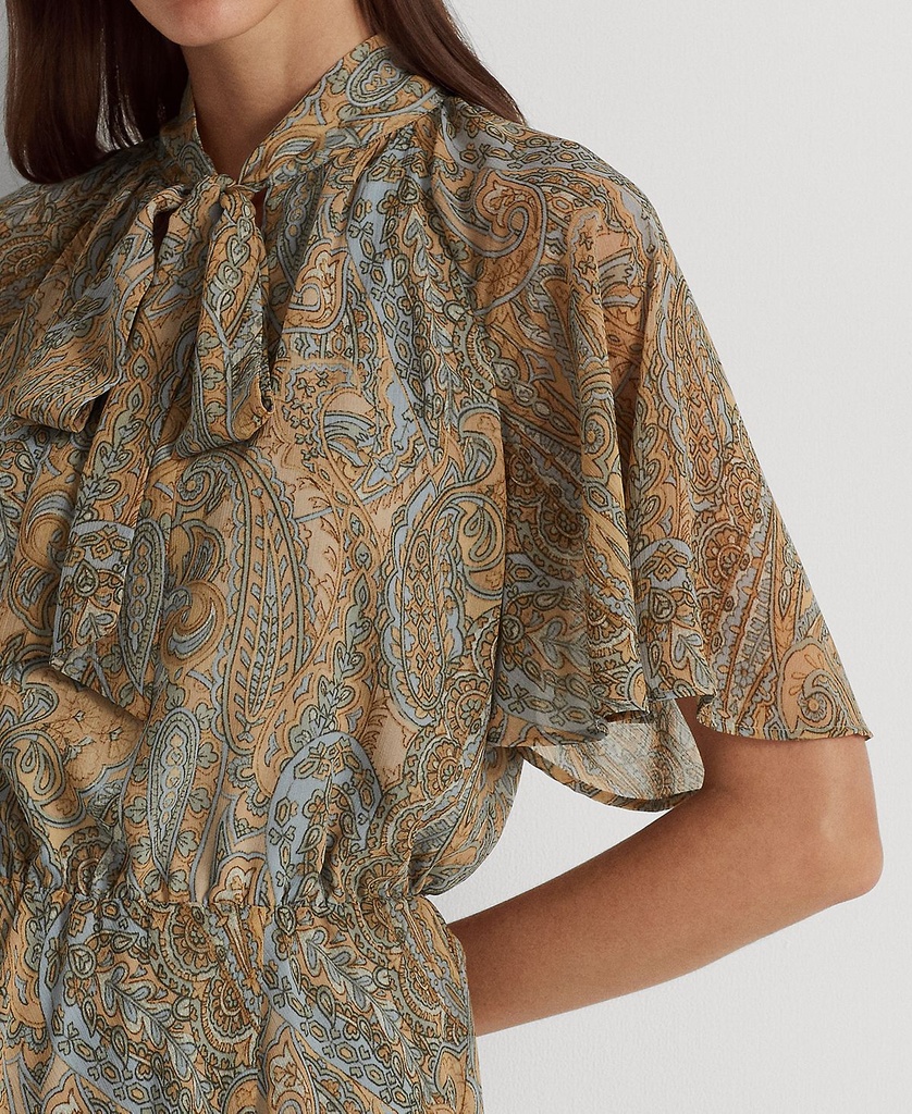 Vestido paisley crinkle Georgette