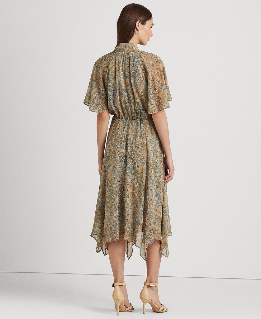 Vestido paisley crinkle Georgette