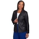 Chaqueta abierta  de cuero vegano 