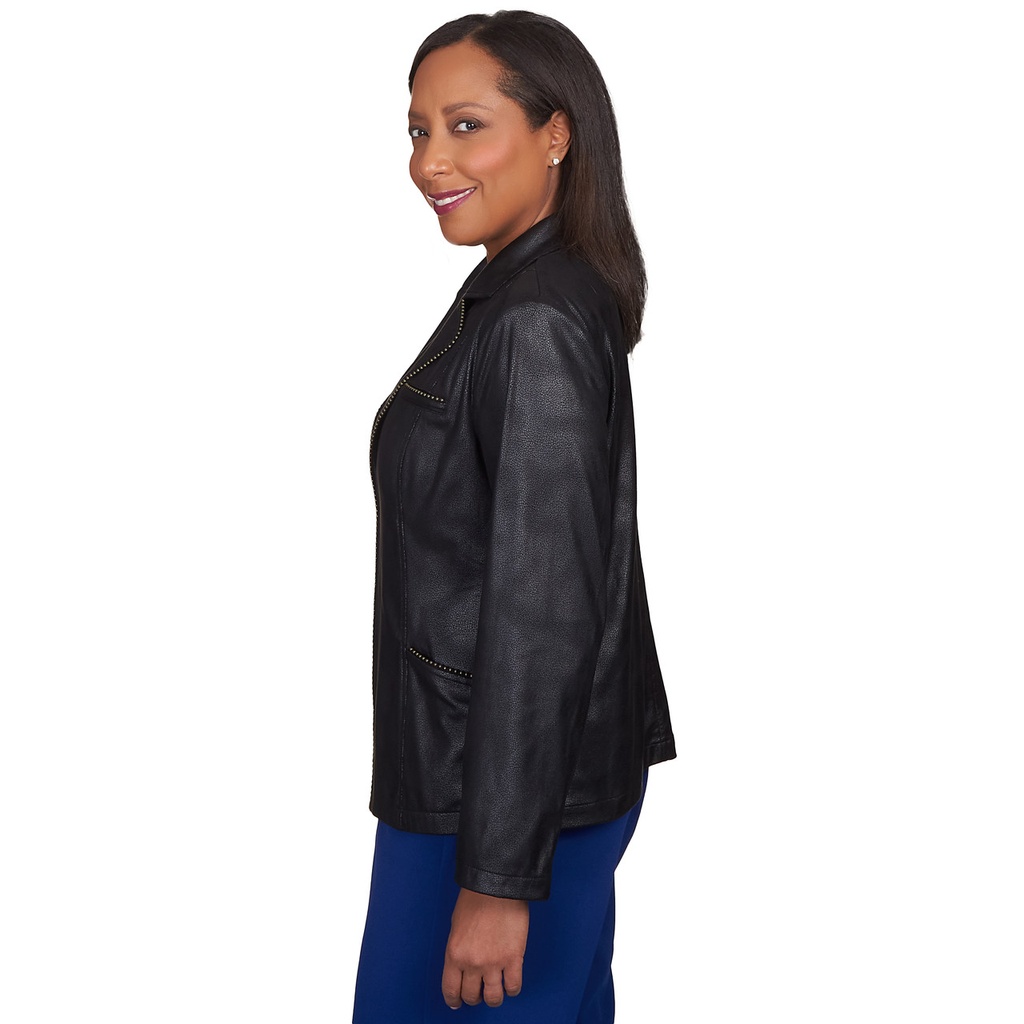 Chaqueta abierta  de cuero vegano 