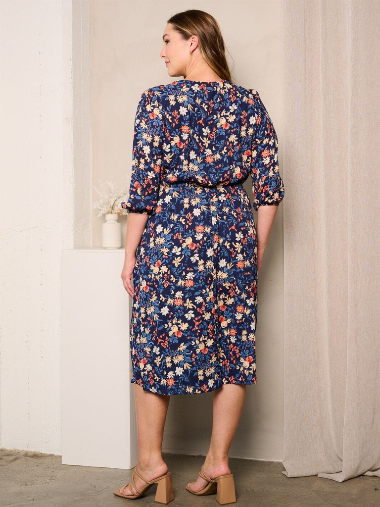 Vestido midi con estampado floral 