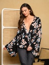 Blusa floral de mangas acampanadas 