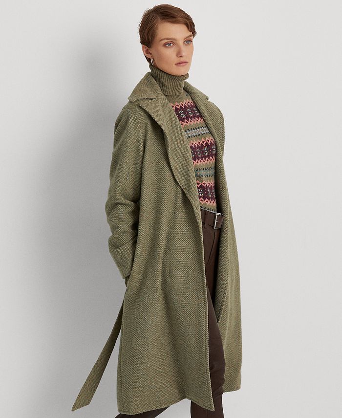 Abrigo cruzado de tweed