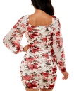 Vestido fruncido con cuello cuadrado