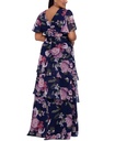 Vestido largo de chiffon floral