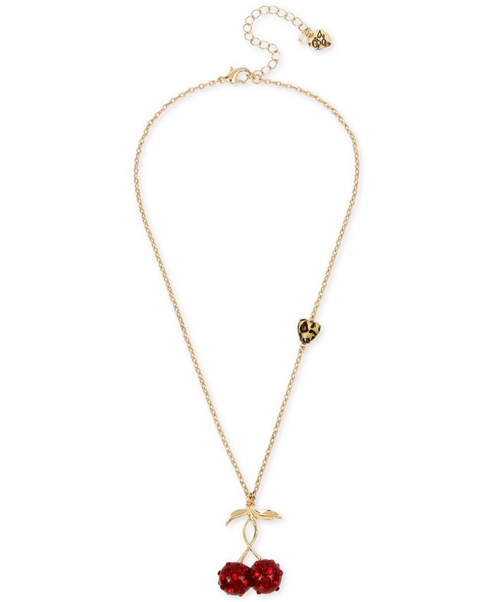 Collar con colgante de cereza pavé