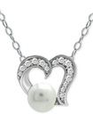 Collar de corazón abierto de perlas
