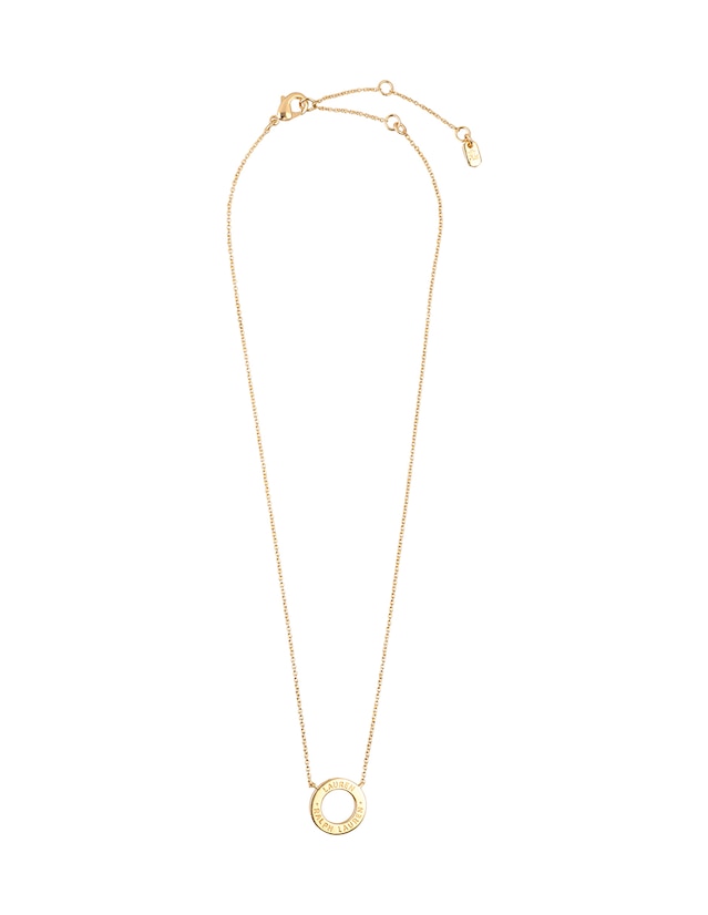 Collar con dije de anillo grabado