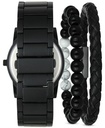Reloj de pulsera en tono negro para hombre de 45 mm y 2 piezas
