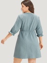 Vestido con muescas y manga farol 