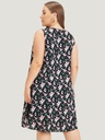 Vestido sin mangas con estampado floral 