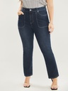 Jeans rectos con bolsas de parche 