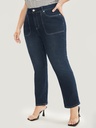 Jeans rectos con bolsas de parche 