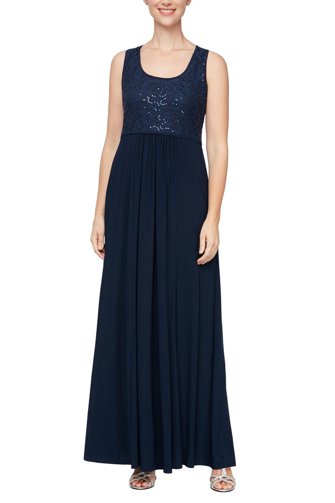Vestido con chaqueta de encaje y lentejuelas 