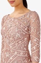 Vestido midi con cuentas y lentejuelas 