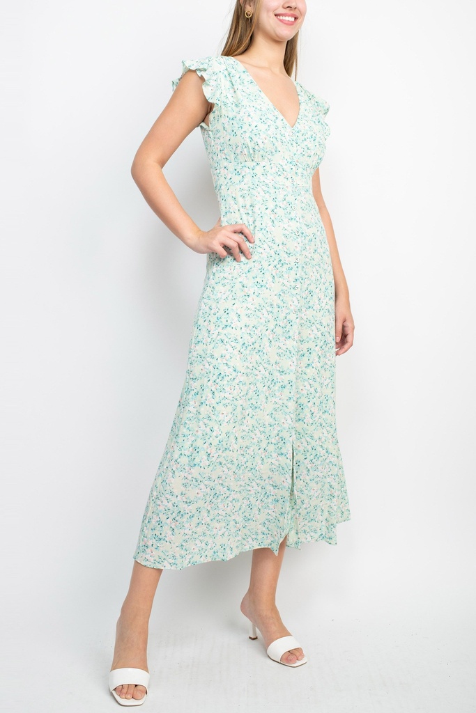 Vestido crepe con estampado floral 