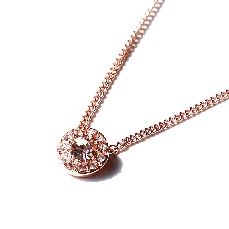 Collar de halo de cristal y piedra