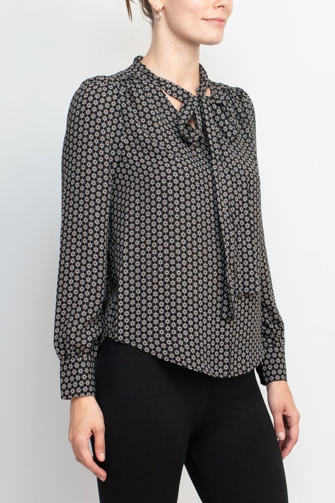 Blusa estampada con lazo