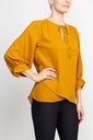 Blusa con lazo en el escote redondo 