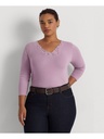 Blusa con ribete de encaje