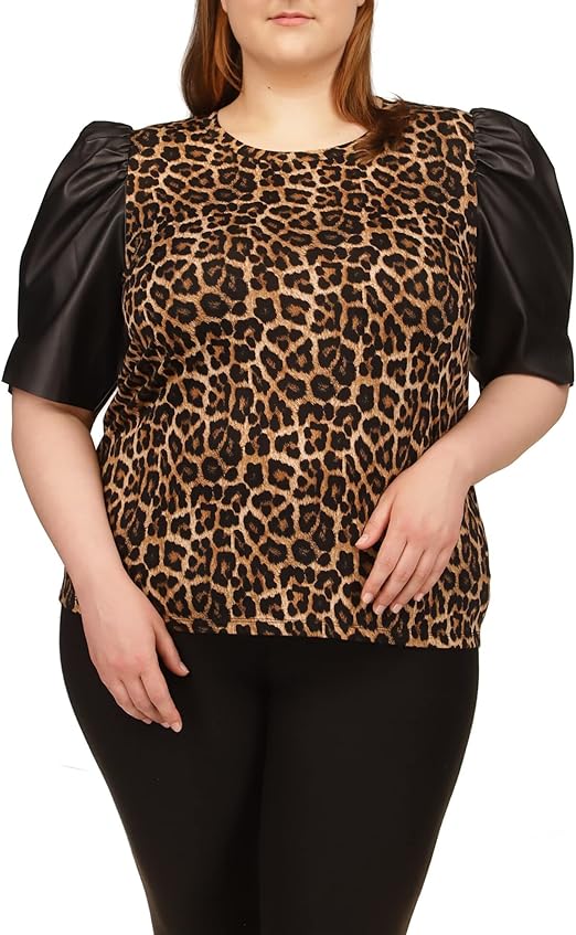 Blusa con mangas de cuero nubio