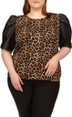 Blusa con mangas de cuero nubio