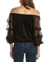 Blusa con mangas burbuja metalica