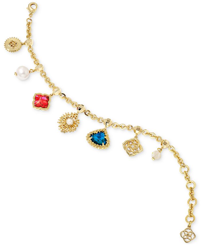 Pulsera con dijes de piedras chapadas