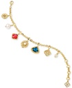 Pulsera con dijes de piedras chapadas