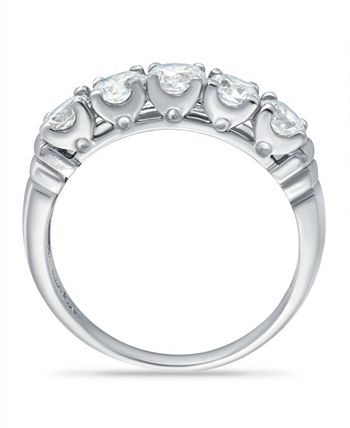 Anillo de cinco diamantes de imitación