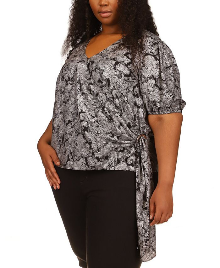 Blusa wrap con estampado paisley