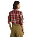 Blusa de algodón arrugado a cuadros