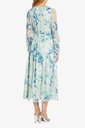 Vestido floral con destellos metálicos